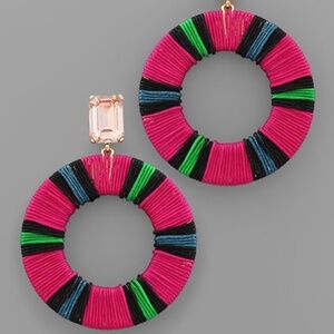 Cord Wrapped Drop Earrings
